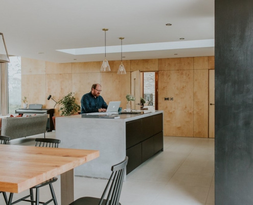Contemporary plywood cladding house Northern Ireland