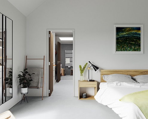 Contemporary master bedroom Northern Ireland