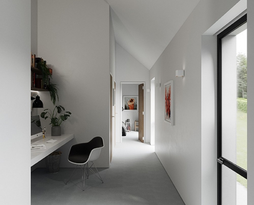 Study area in contemporary Irish house Northern Ireland