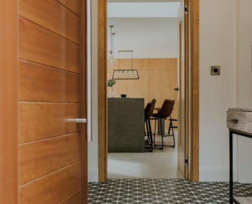 Contemporary energy efficient house entrance